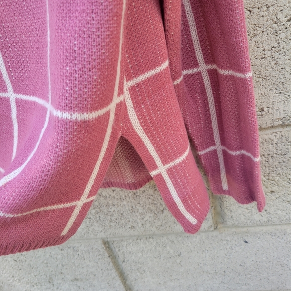 Alison Andrews Small Slide Split Pink Patterned Cowl Neck Sweater - Picture 3 of 7